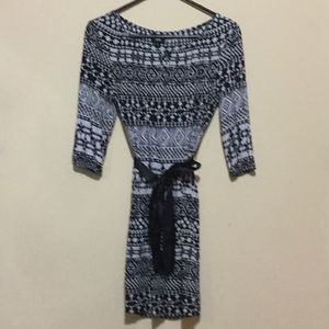 Black and white graphic print dress